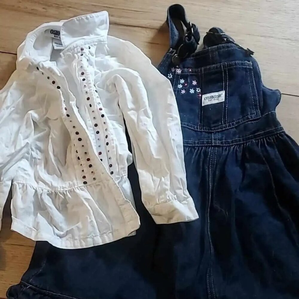 Oshkosh jean dress and dress shirt